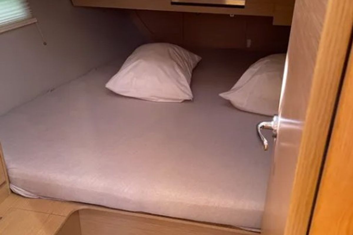 Cabin on Swell, a Dufour 390 Grand Large sailboat at Municipal Unit of Apollonioi, Greece