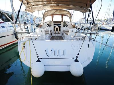 Cockpit of Vili, a Elan Impression 40 sailboat at Zadar, Croatia
