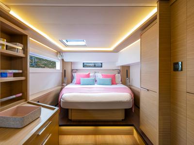 Cabin on Lodire, a Lagoon 46 OW catamaran at Athens, Greece