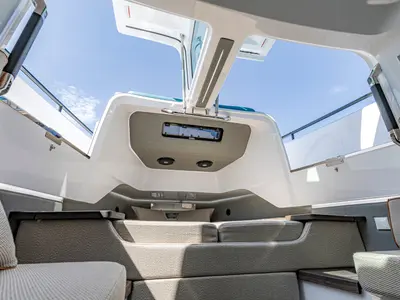 Deck of ZEUS, a Axopar 37  Sun Top motorboat at Eretria Municipal Unit, Greece