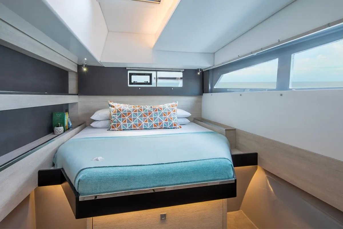 Cabin on Moorings 5000 Club, a Leopard 50 catamaran at Piraeus, Greece