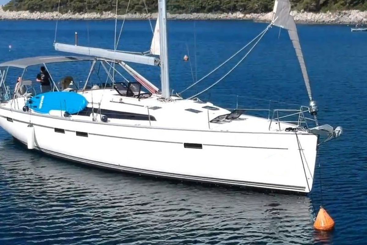 Exterior view of Petra 2, a Bavaria Cruiser 51 sailboat at Punat, Croatia
