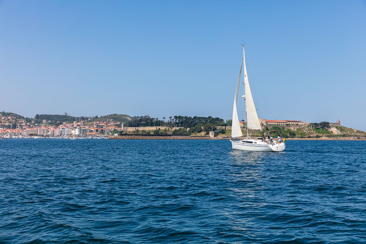 Exterior view of FIX, a Bavaria 34 sailboat at Baiona, Spain