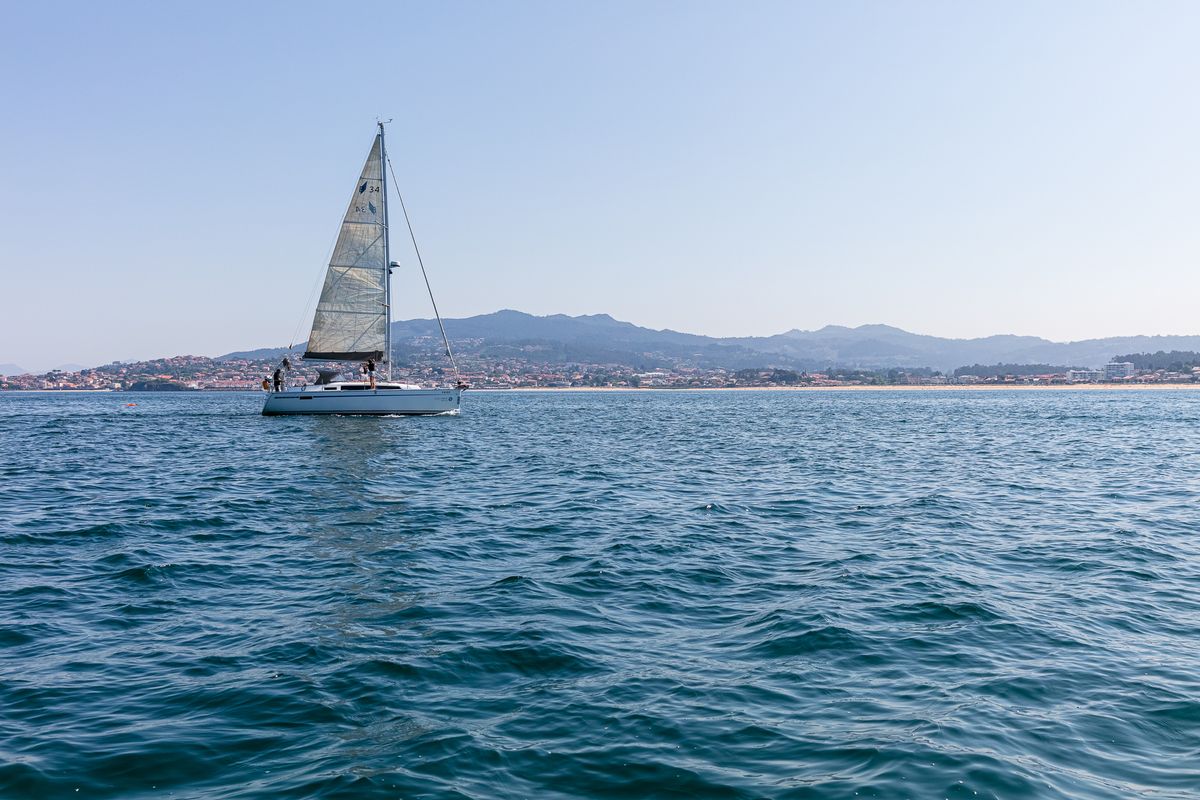 Exterior view of FIX, a Bavaria 34 sailboat at Baiona, Spain