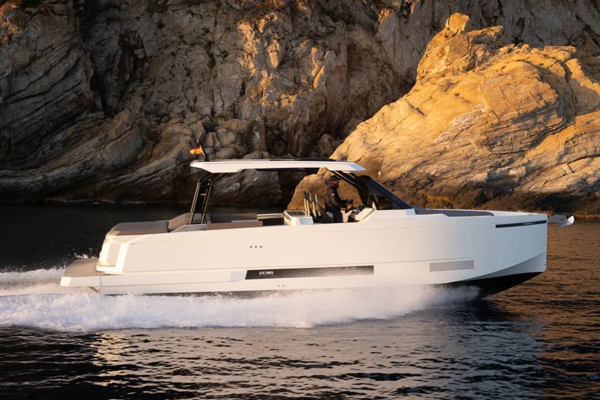 Exterior view of Zagreb, a De Antonio Yachts De Antonio D36 motorboat at Seget Donji, Croatia