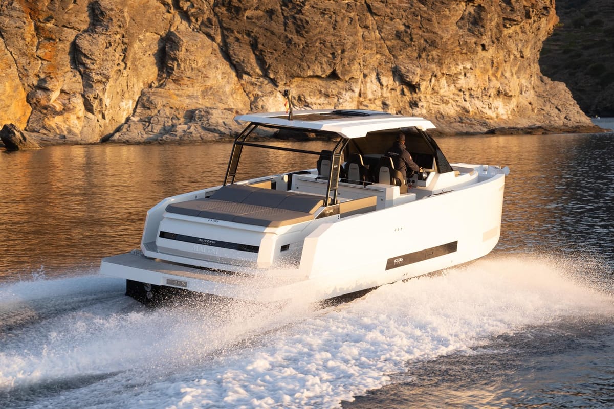 Exterior view of Zagreb, a De Antonio Yachts De Antonio D36 motorboat at Seget Donji, Croatia