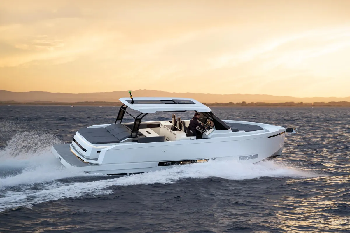 Exterior view of Zagreb, a De Antonio Yachts De Antonio D36 motorboat at Seget Donji, Croatia
