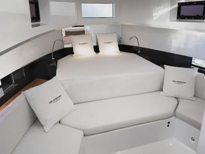 Cabin on Zagreb, a De Antonio Yachts De Antonio D36 motorboat at Seget Donji, Croatia