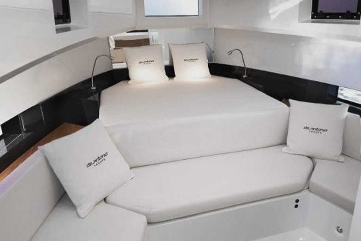 Cabin on Zagreb, a De Antonio Yachts De Antonio D36 motorboat at Seget Donji, Croatia
