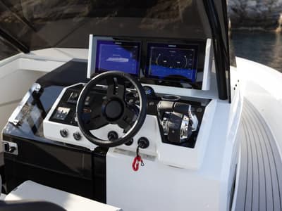 Cockpit of Zagreb, a De Antonio Yachts De Antonio D36 motorboat at Seget Donji, Croatia