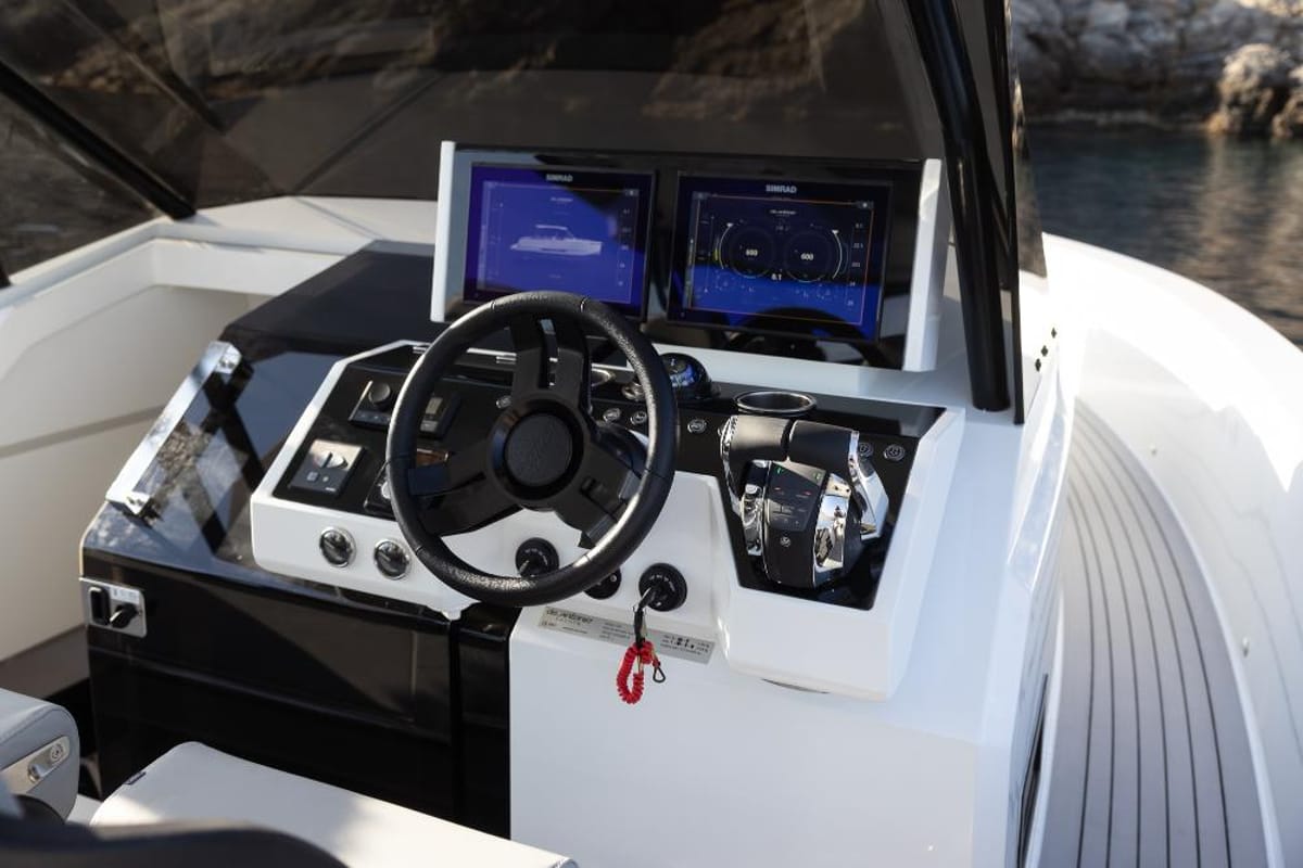 Cockpit of Zagreb, a De Antonio Yachts De Antonio D36 motorboat at Seget Donji, Croatia