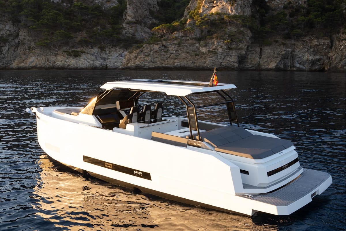 Exterior view of Zagreb, a De Antonio Yachts De Antonio D36 motorboat at Seget Donji, Croatia