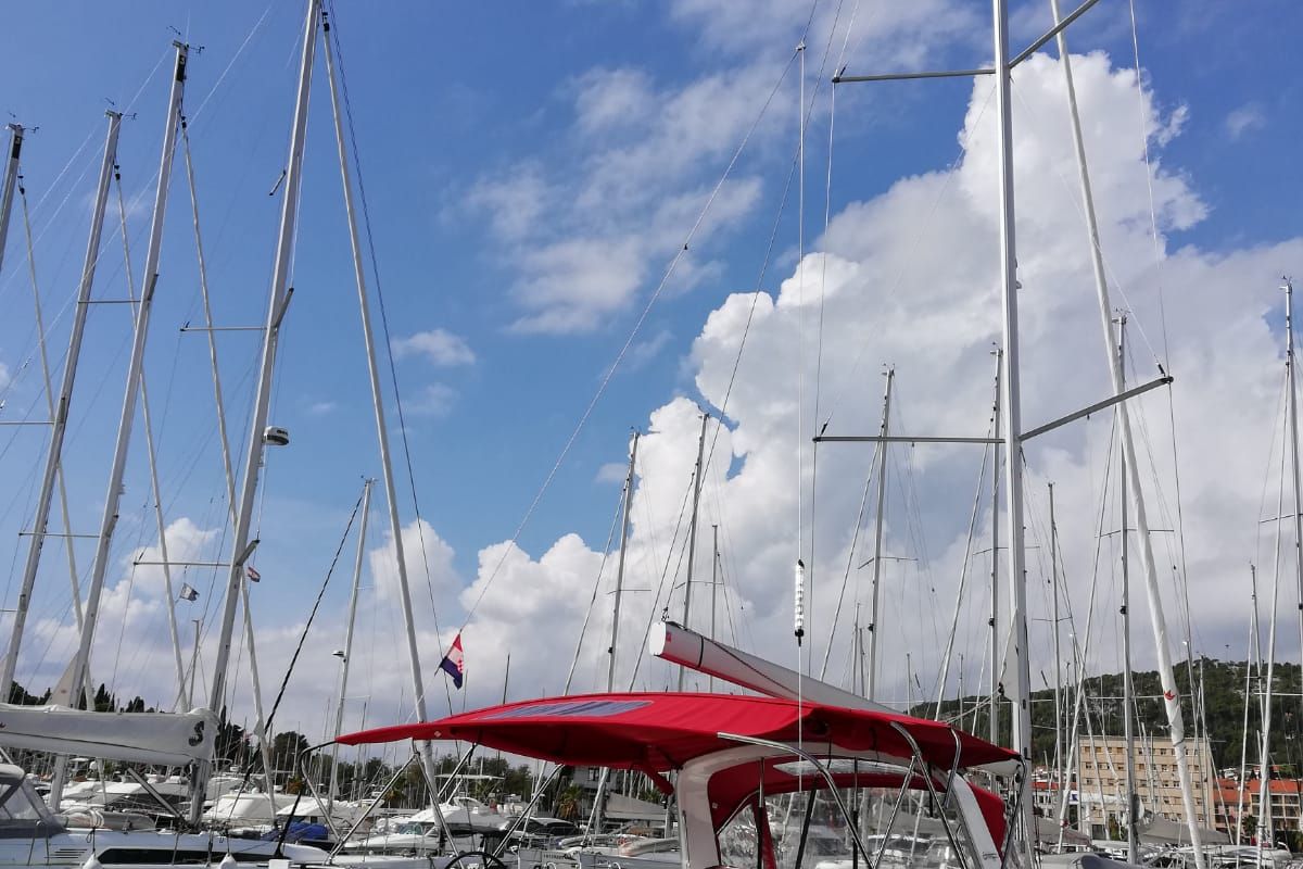 Cockpit of Andiamo, a Beneteau Oceanis 46.1 sailboat at Athens, Greece