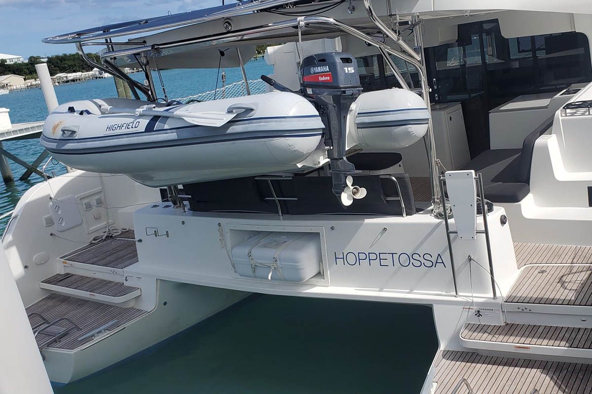 Hoppetossa , a Lagoon 46 catamaran at Road Town, British Virgin Islands