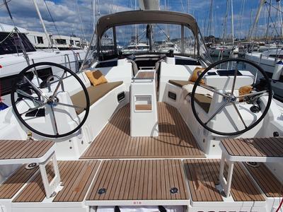 Cockpit of Breeze, a Beneteau Oceanis 37.1 sailboat at Split, Croatia
