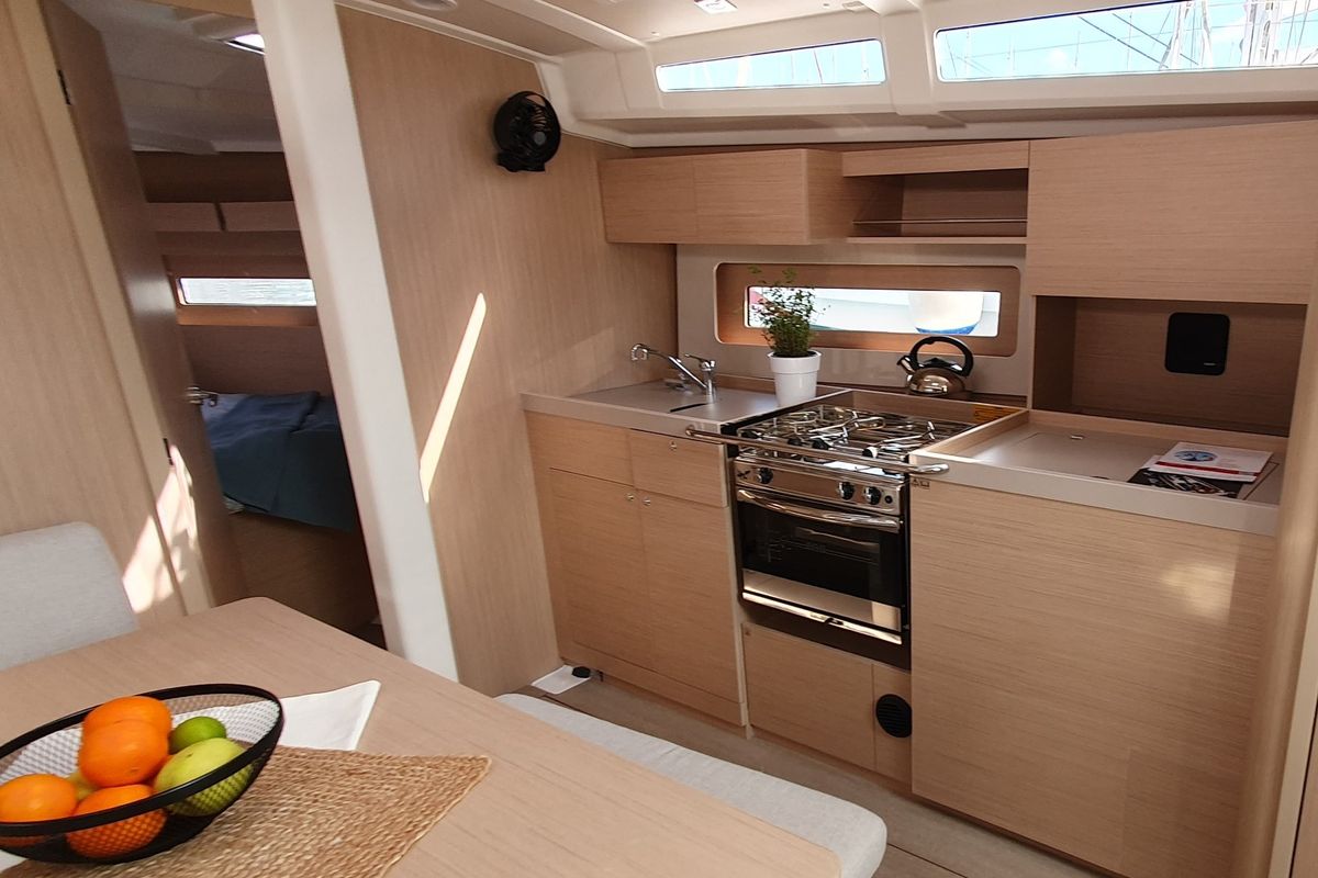 Galley of Breeze, a Beneteau Oceanis 37.1 sailboat at Split, Croatia