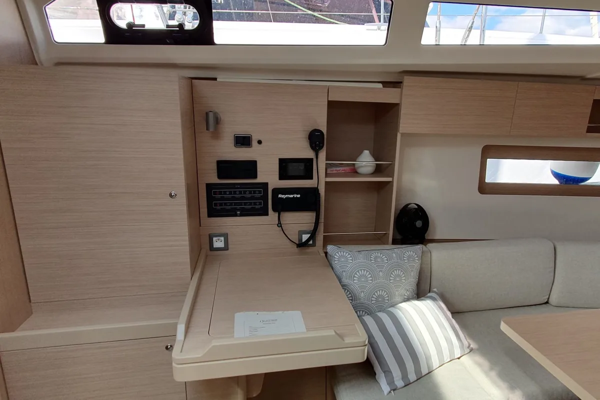 Salon of Breeze, a Beneteau Oceanis 37.1 sailboat at Split, Croatia