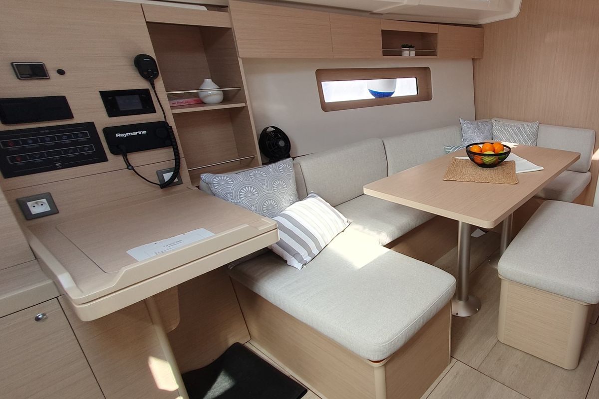 Salon of Breeze, a Beneteau Oceanis 37.1 sailboat at Split, Croatia