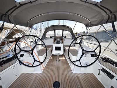 Cockpit of Sofija, a Bavaria Cruiser 37 sailboat at Grad Biograd na Moru, Croatia