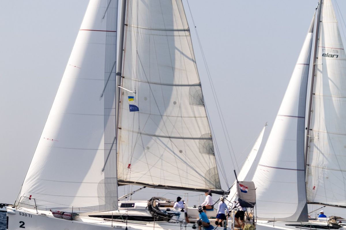 Exterior view of London, a Elan E4 sailboat at Betina, Croatia