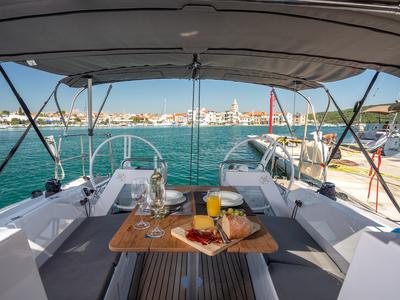 Cockpit of London, a Elan E4 sailboat at Betina, Croatia