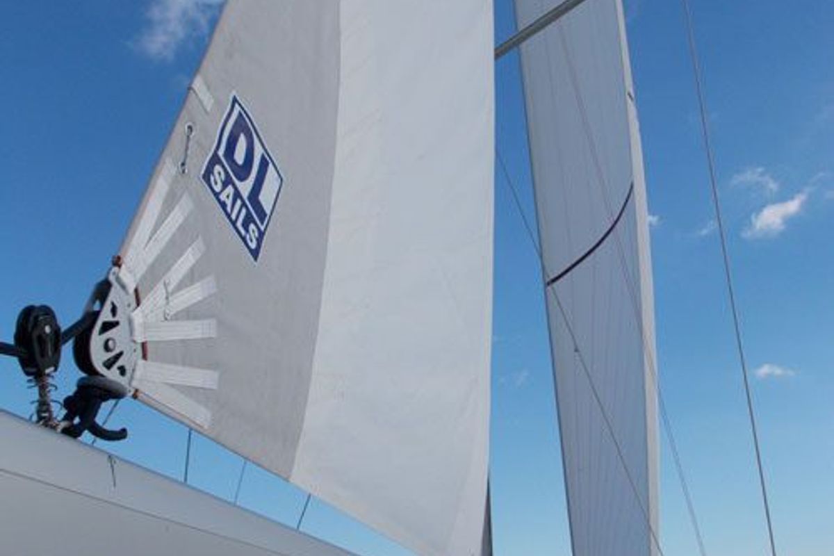 Deck of Destiny, a Bavaria Cruiser 45 sailboat at Kontokali, Greece