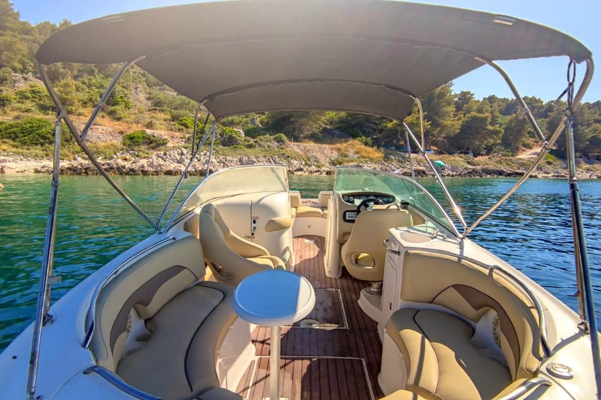 Deck of Michelangelo, a Chaparral 263 Sunesta motorboat at Split, Croatia
