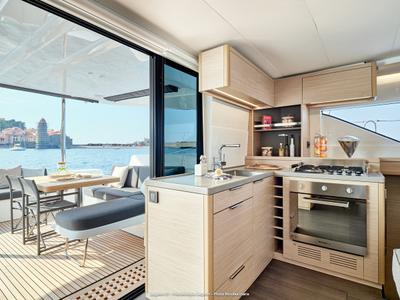 Galley of Princess Hana, a Lagoon 51 catamaran at Grad Trogir, Croatia