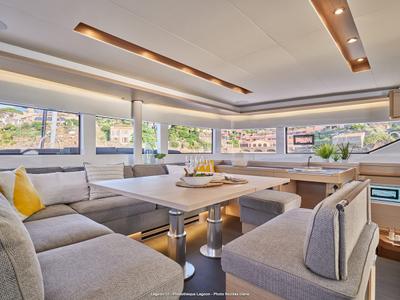 Salon of Princess Hana, a Lagoon 51 catamaran at Grad Trogir, Croatia