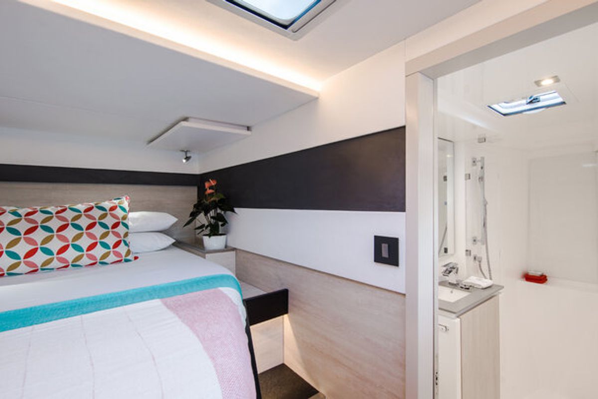 Cabin on Hakuna Matata, a Leopard 50 catamaran at Marmaris, Turkey