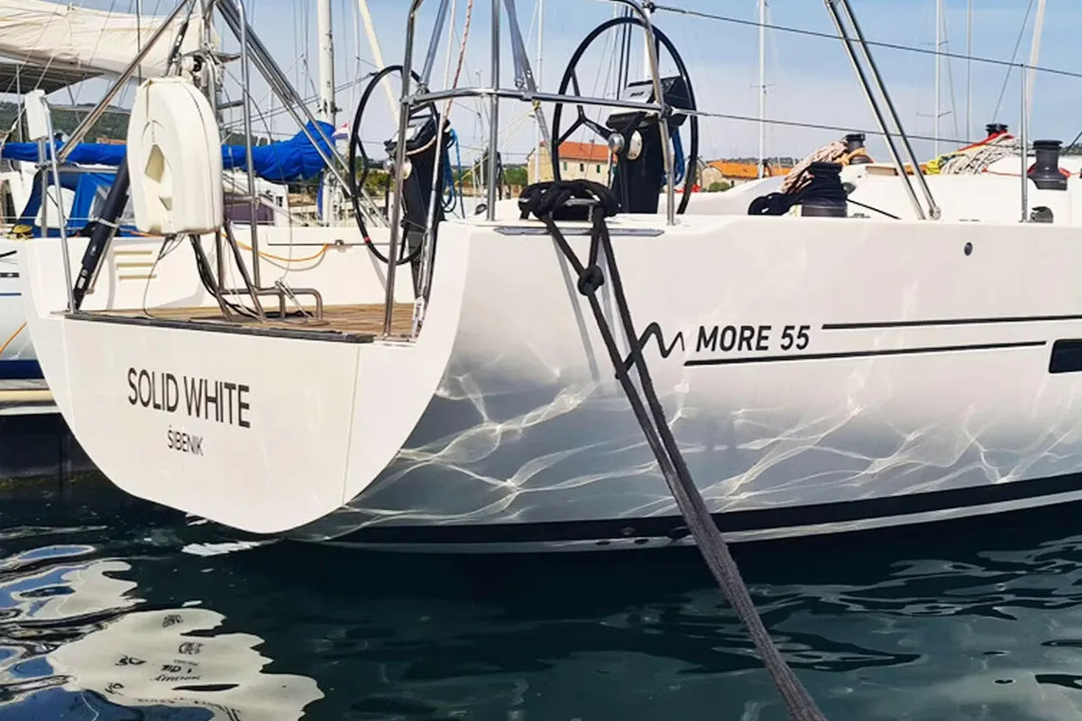 Exterior view of Solid White, a More Boats More 55 sailboat at Grad Pula, Croatia