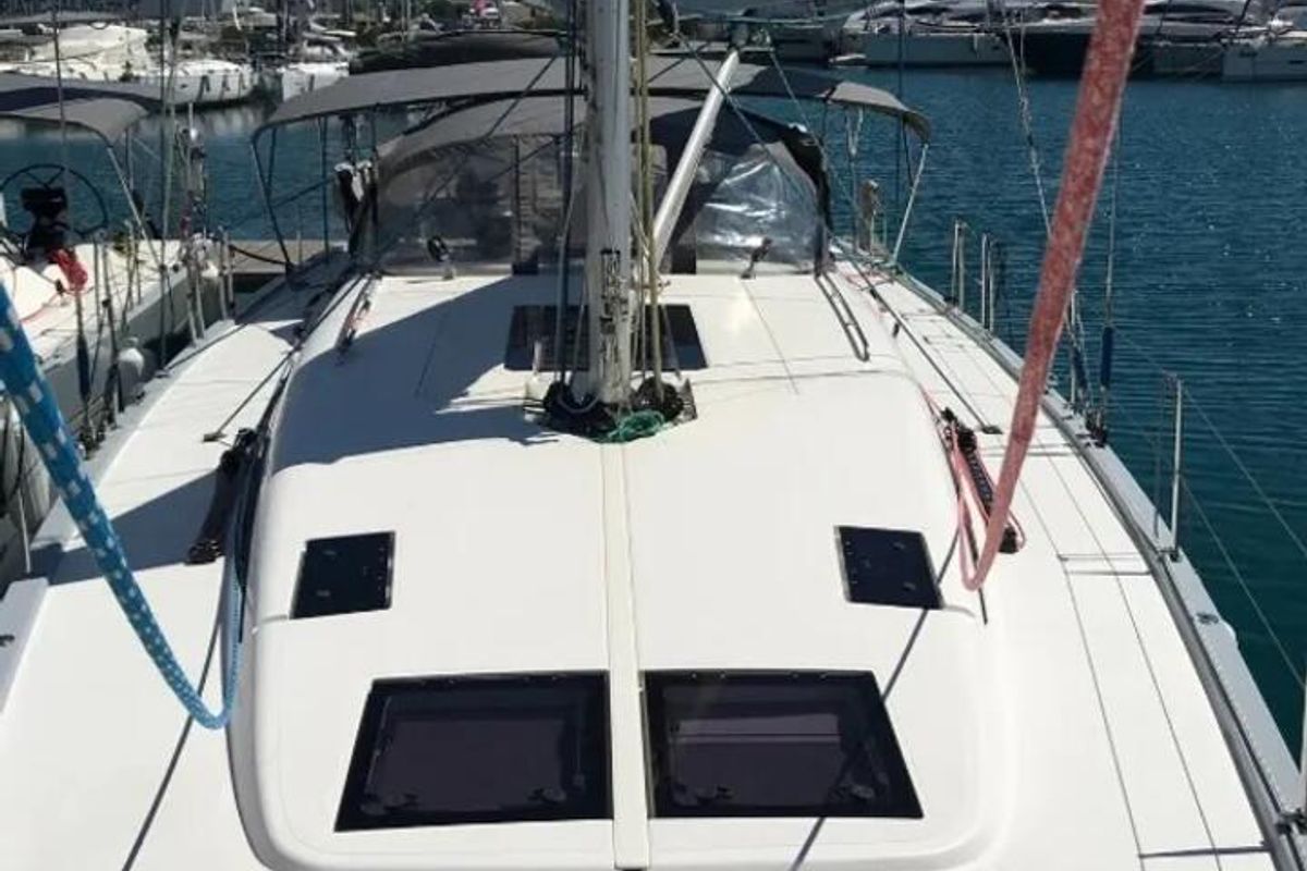 Deck of Solid White, a More Boats More 55 sailboat at Grad Pula, Croatia