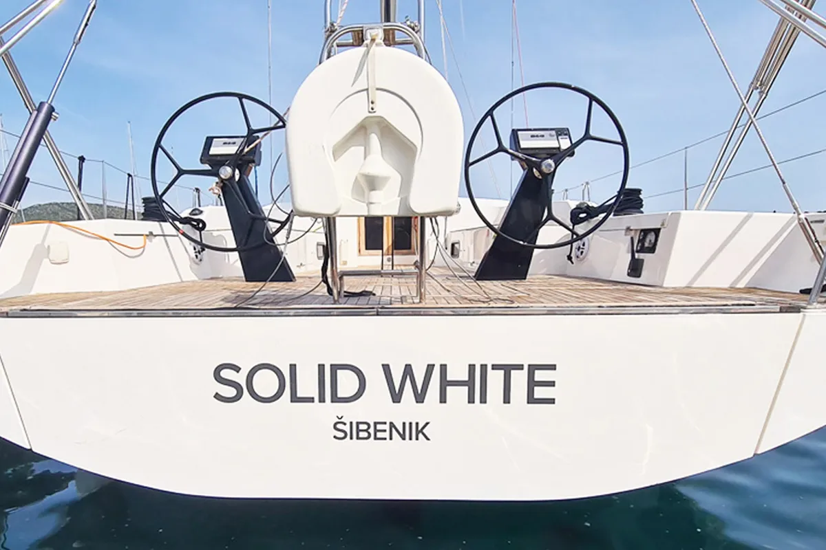 Cockpit of Solid White, a More Boats More 55 sailboat at Grad Pula, Croatia