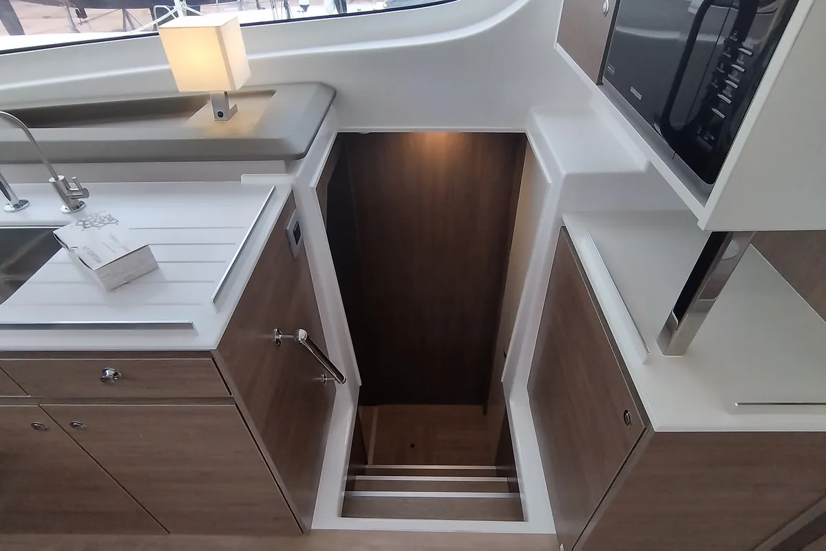 Cabin on Tursiops, a Bali Catspace catamaran at Olbia, Italy