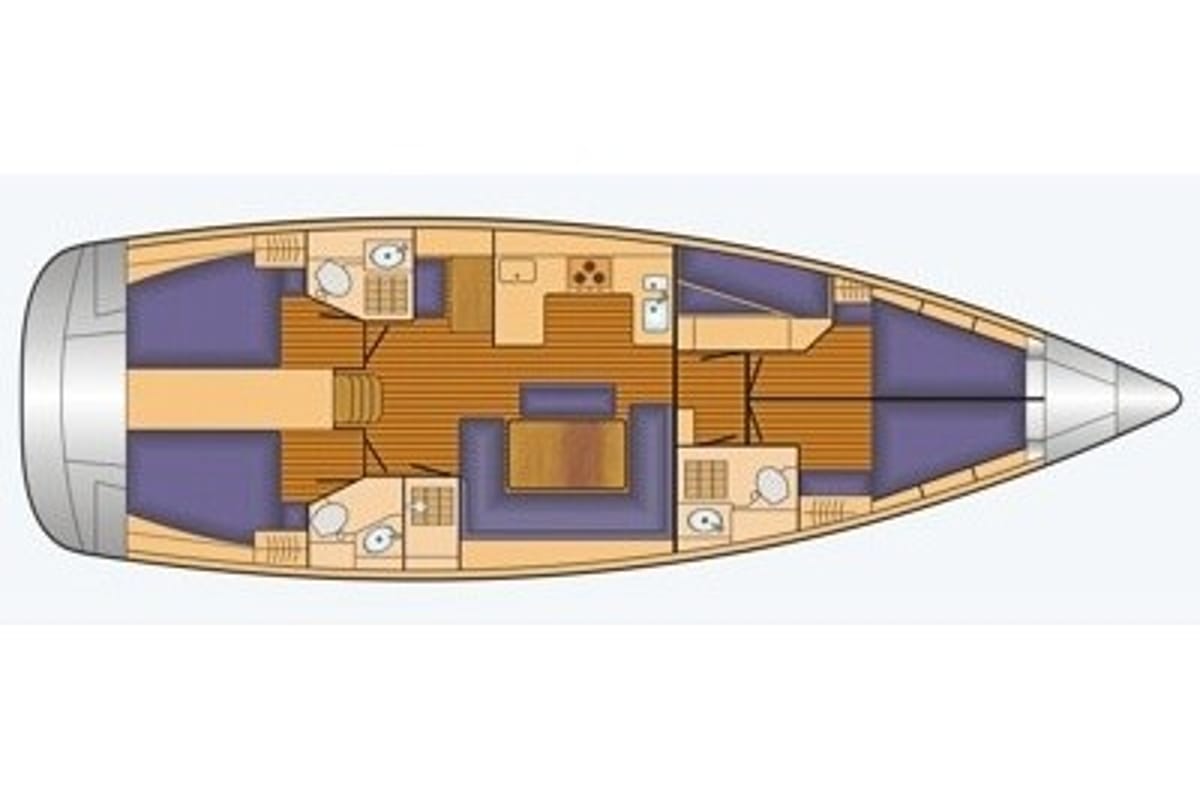 Floor plan of Arctic Wisdom, a Bavaria 50 Cruiser sailboat at Tromsø, Norway