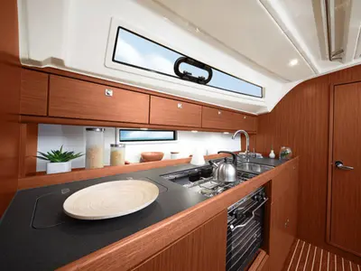 Galley of Hera, a Bavaria Cruiser 41 sailboat at Ponta Delgada, Portugal