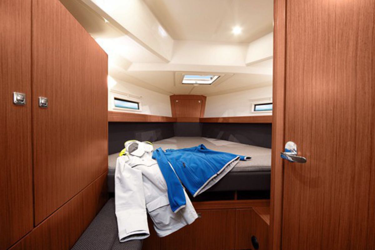 Cabin on Hera, a Bavaria Cruiser 41 sailboat at Ponta Delgada, Portugal