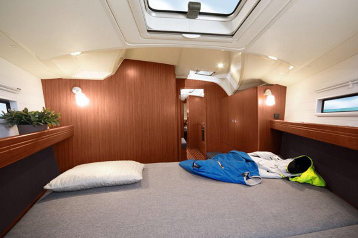 Cabin on Hera, a Bavaria Cruiser 41 sailboat at Ponta Delgada, Portugal