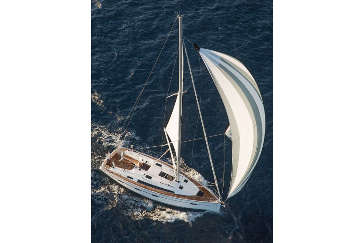 Exterior view of Hera, a Bavaria Cruiser 41 sailboat at Ponta Delgada, Portugal