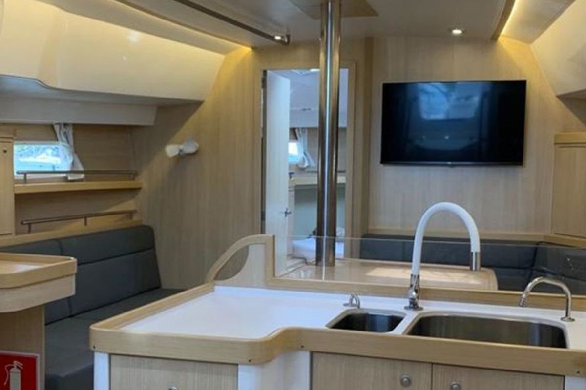 Galley of Nuestro, a Delta 41 sailboat at Paraty, Brazil