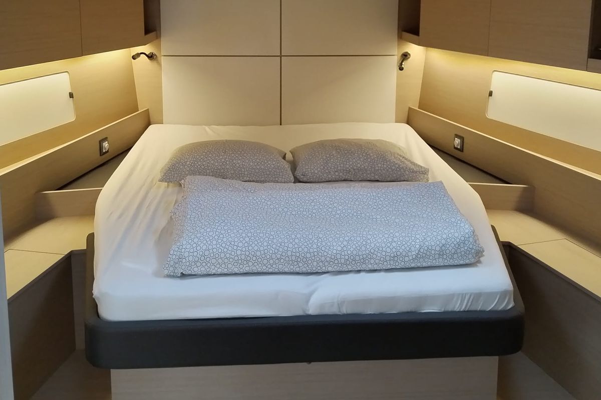 Cabin on Rocket, a Beneteau Oceanis 46.1 sailboat at Punat, Croatia