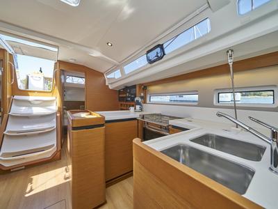 Galley of Lucia II, a Jeanneau Sun Odyssey 440 sailboat at Seget Donji, Croatia
