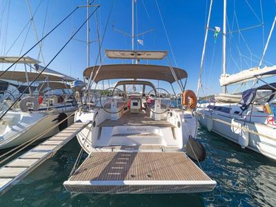 Deck of COSTA COSTA, a Bavaria Cruiser 45 sailboat at Volos Municipality, Greece