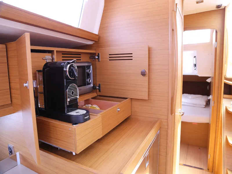 Galley of Sea Hawk, a Dufour 460 Grand Large sailboat at Grad Kaštela, Croatia