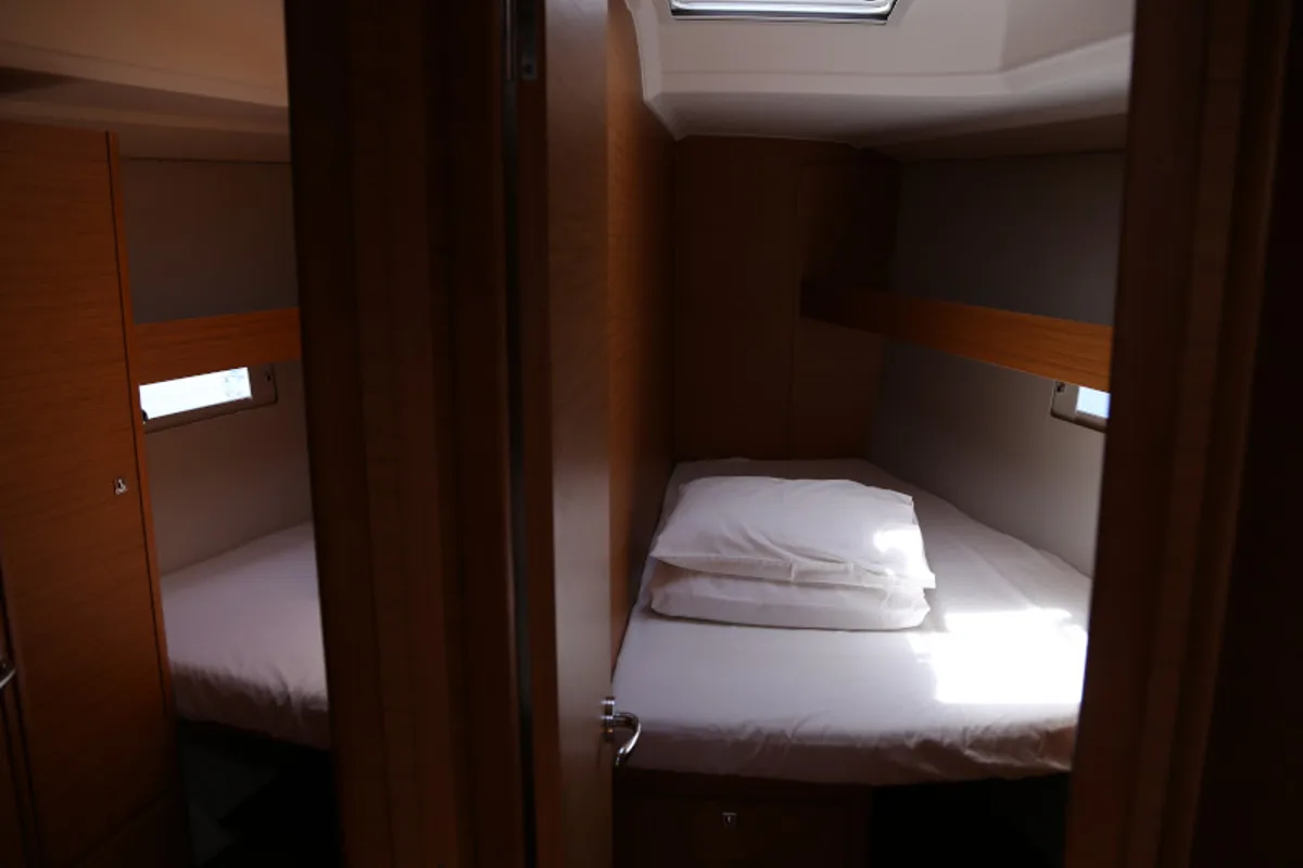 Cabin on Sea Hawk, a Dufour 460 Grand Large sailboat at Grad Kaštela, Croatia