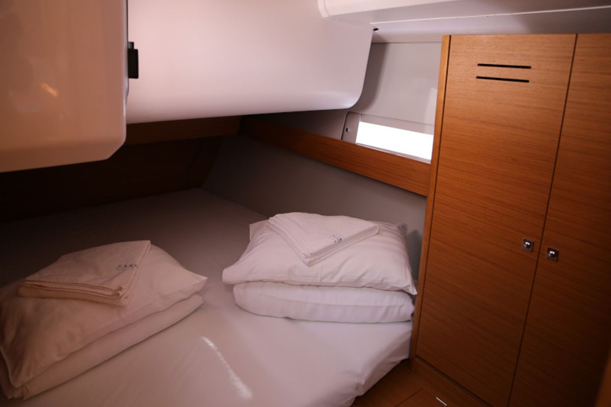 Cabin on Sea Hawk, a Dufour 460 Grand Large sailboat at Grad Kaštela, Croatia