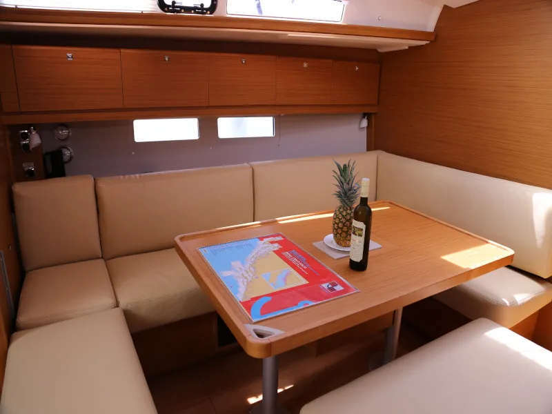 Salon of Sea Hawk, a Dufour 460 Grand Large sailboat at Grad Kaštela, Croatia