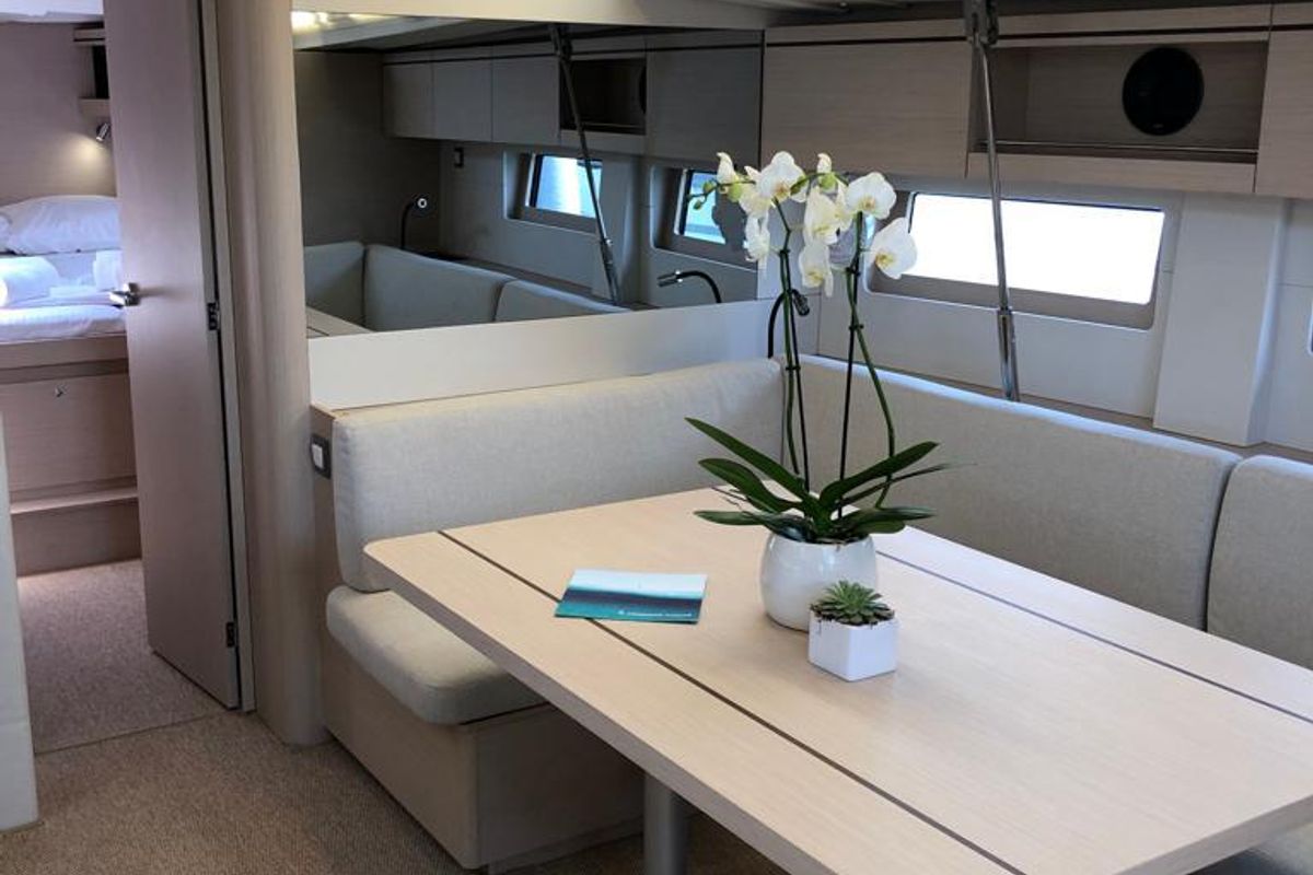 Salon of DEMILIA STAR, a Beneteau Oceanis 51.1 sailboat at Athens, Greece
