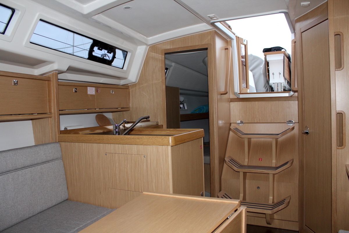 Galley of Why Not 15, a Bavaria 34 Cruiser sailboat at Municipal Unit of Lefkada, Greece