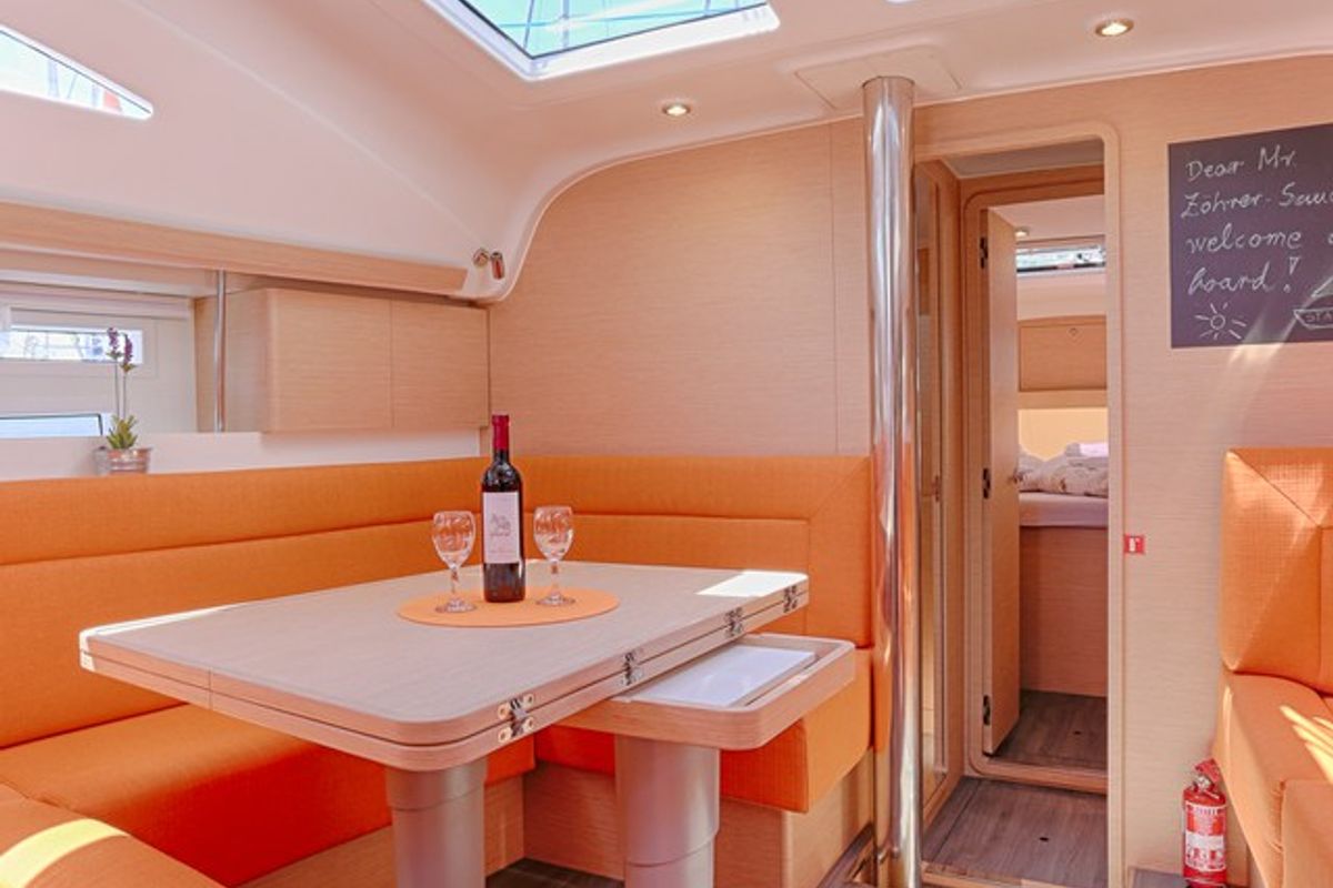 Salon of Star, a Elan Impression 45 sailboat at Split, Croatia